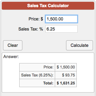Sales Tax Calculator Sales Tax Calculator