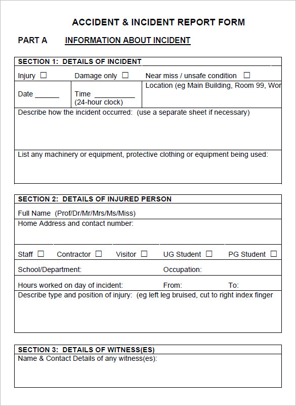 accident form template 10 accident report templates pdf doc free accident form template 10 accident report templates pdf doc free