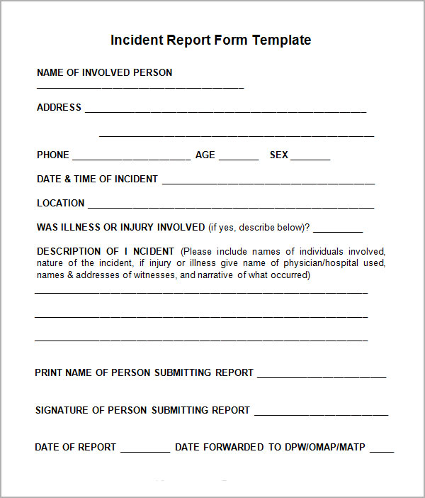 hazard incident report form template report form template hazard incident report form template report form template