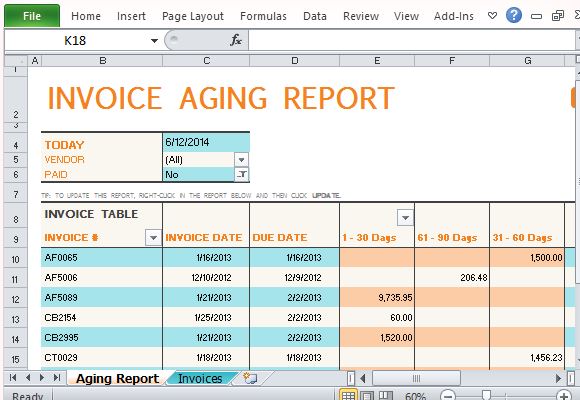 Track Accounts Receivable With Invoice Aging Report Template For Excel Track Accounts Receivable With Invoice Aging Report Template For Excel