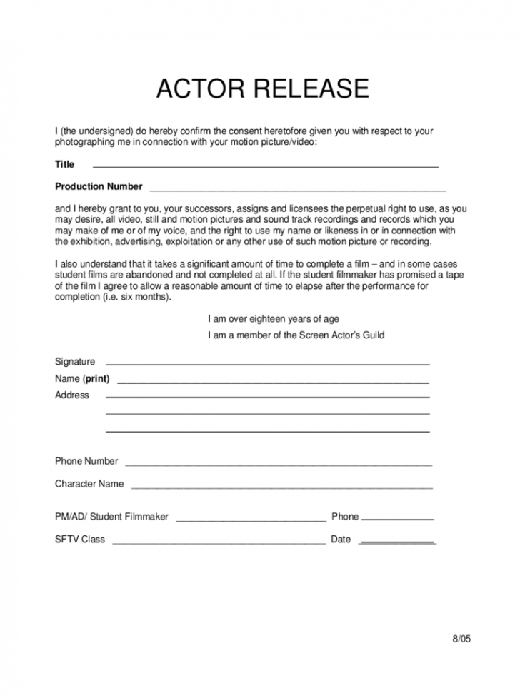 Form Actor Release Form inside Actor Release Forms Hasnydes.us Form Actor Release Form inside Actor Release Forms Hasnydes.us