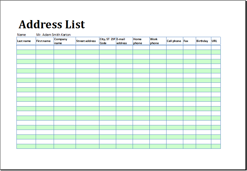 name and address list template Kleo.beachfix.co name and address list template Kleo.beachfix.co