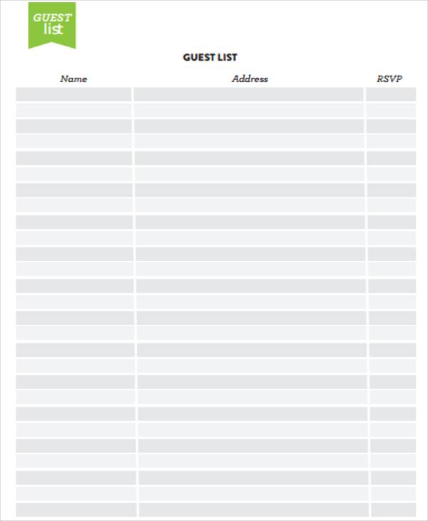 Printable Address List Printable Address List