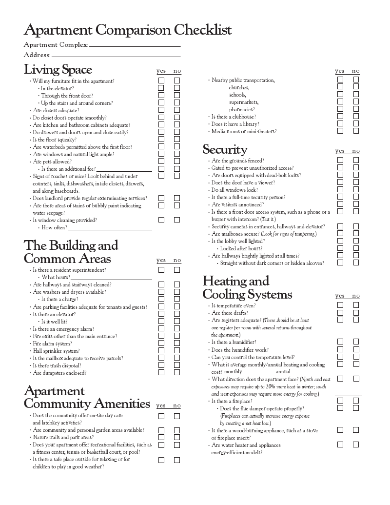 apartment comparison checklist | HELPFUL HINTS | Pinterest apartment comparison checklist | HELPFUL HINTS | Pinterest