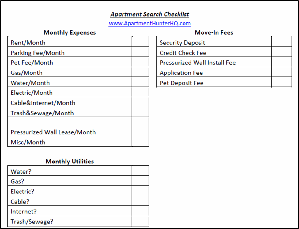 Pre Rental Comparison Checklist Template Pre Rental Comparison Checklist Template