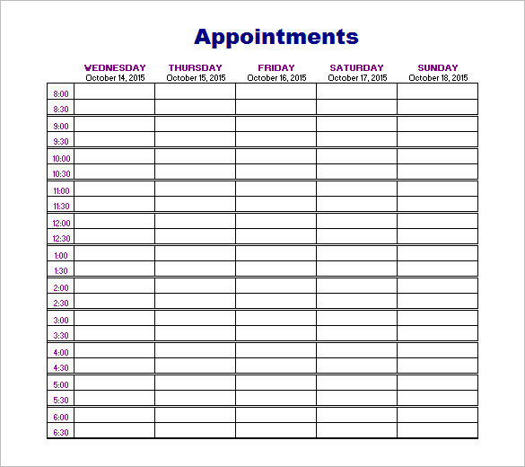 Printable Appointment Book Template PDF | Pinterest Printable Appointment Book Template PDF | Pinterest