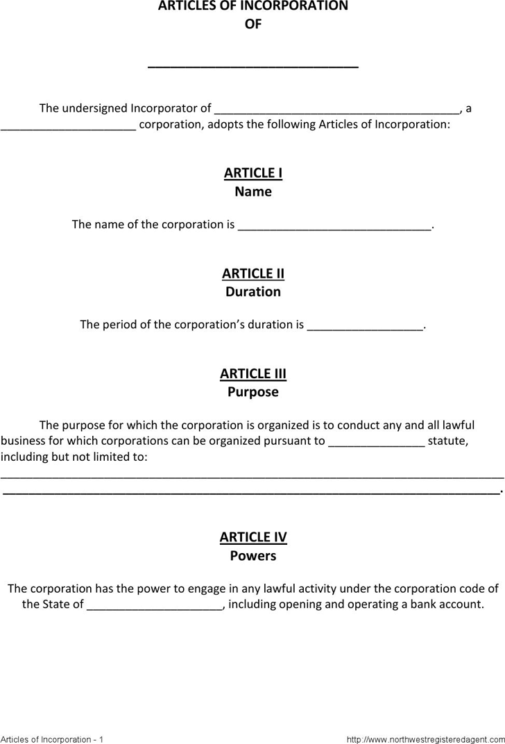 14 Articles of incorporation Templates | Templates and Samples 14 Articles of incorporation Templates | Templates and Samples