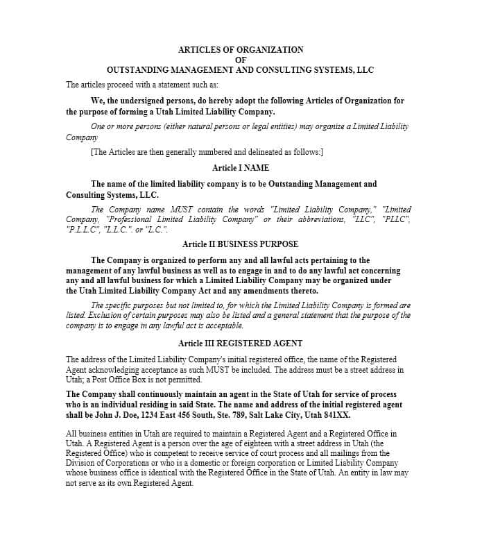 Articles of Incorporation 47 Templates for Any State Template Lab Articles of Incorporation 47 Templates for Any State Template Lab