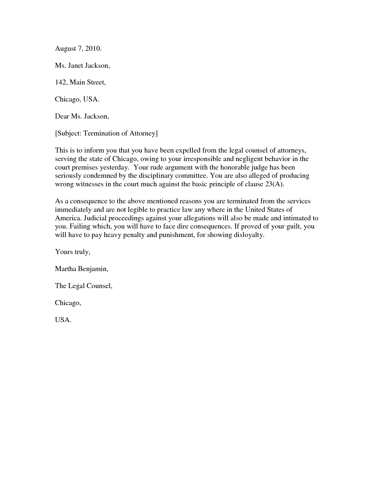 How To Write A Letter To Fire Your Lawyer Image collections How To Write A Letter To Fire Your Lawyer Image collections