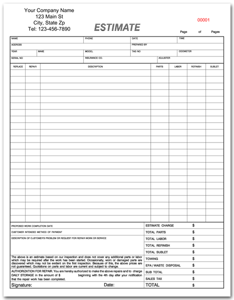 car repair estimate template Boat.jeremyeaton.co car repair estimate template Boat.jeremyeaton.co