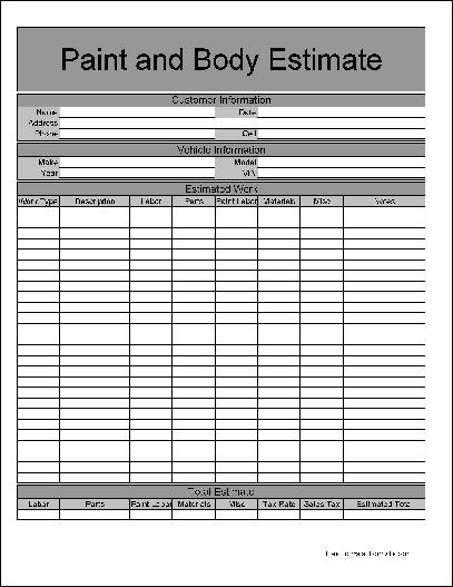 auto body estimate forms Boat.jeremyeaton.co auto body estimate forms Boat.jeremyeaton.co