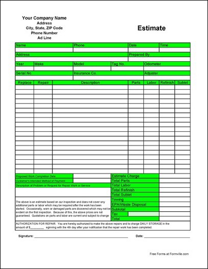 20+ Repair Estimate Templates Word, Excel, PDF | Free & Premium 20+ Repair Estimate Templates Word, Excel, PDF | Free & Premium