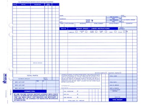 auto repair order form template auto repair order form template