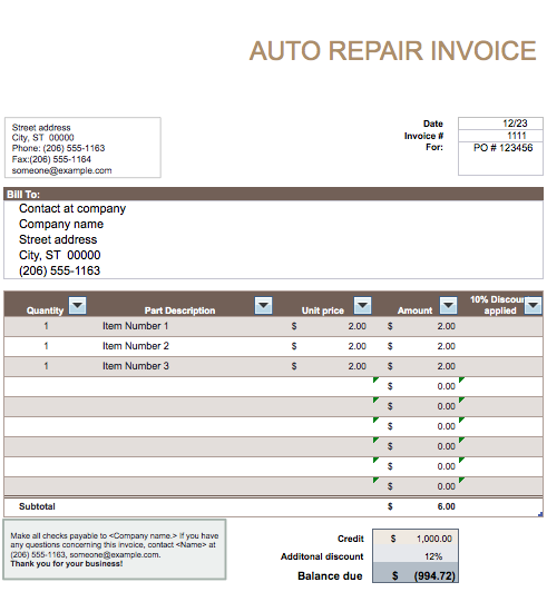 auto invoice template Kleo.beachfix.co auto invoice template Kleo.beachfix.co