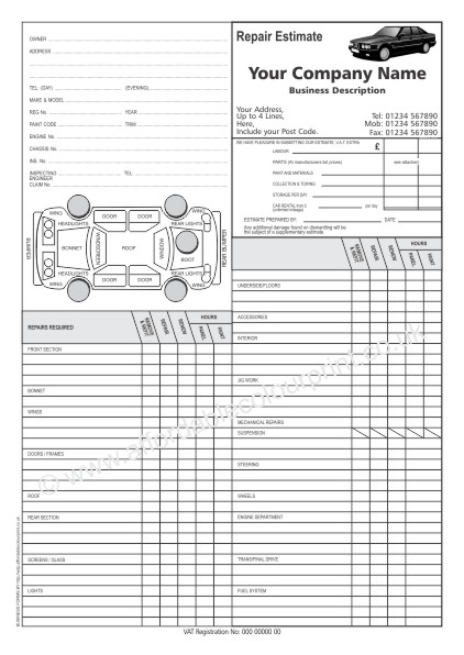 Auto Repair Order Template Auto Repair Order Template