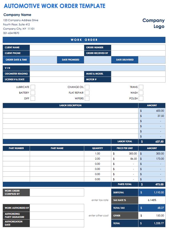 automotive work order template Boat.jeremyeaton.co automotive work order template Boat.jeremyeaton.co