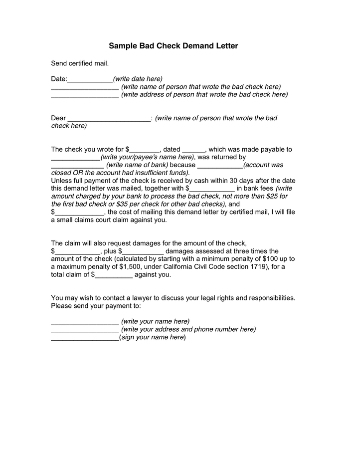 Returned Check Letter Sample Perfect Bad Check Letter Template Returned Check Letter Sample Perfect Bad Check Letter Template