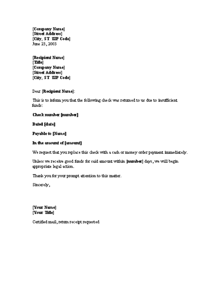 Bad Check Notice Sample Free Fillable PDF Forms | Free Fillable Bad Check Notice Sample Free Fillable PDF Forms | Free Fillable