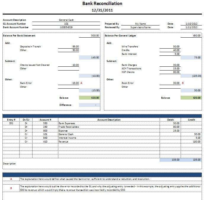 Free Excel Bank Reconciliation Template Download Free Excel Bank Reconciliation Template Download