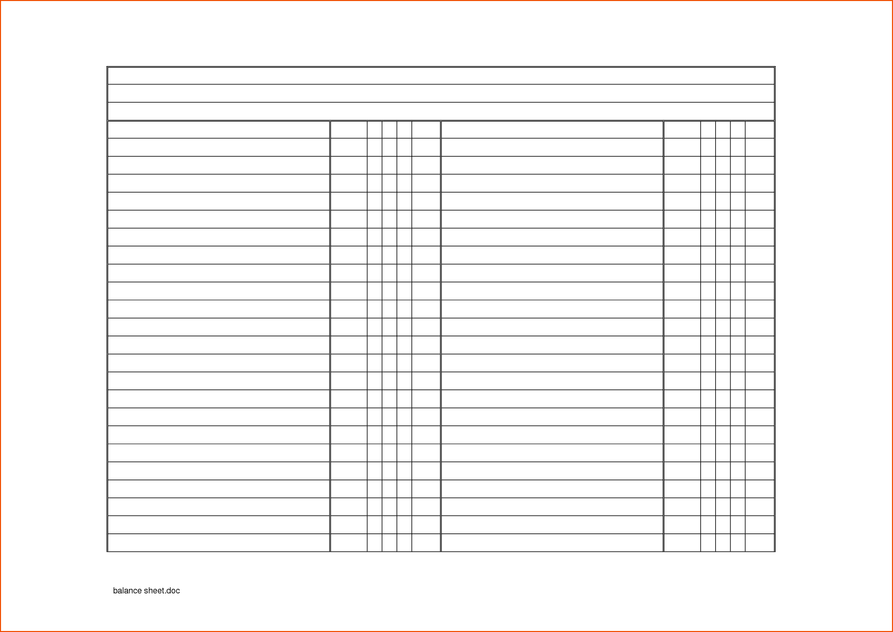 Balance sheet Balance sheet