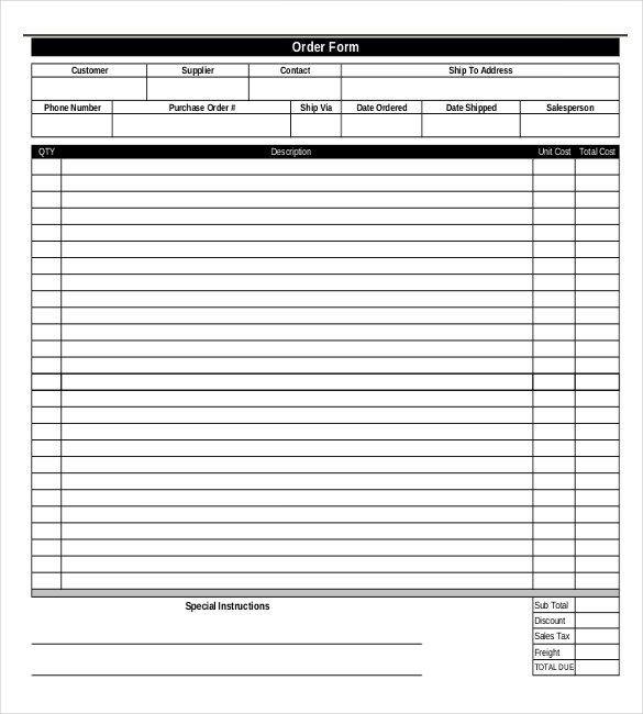 41+ Blank Order Form Templates PDF, DOC, Excel | Free & Premium 41+ Blank Order Form Templates PDF, DOC, Excel | Free & Premium