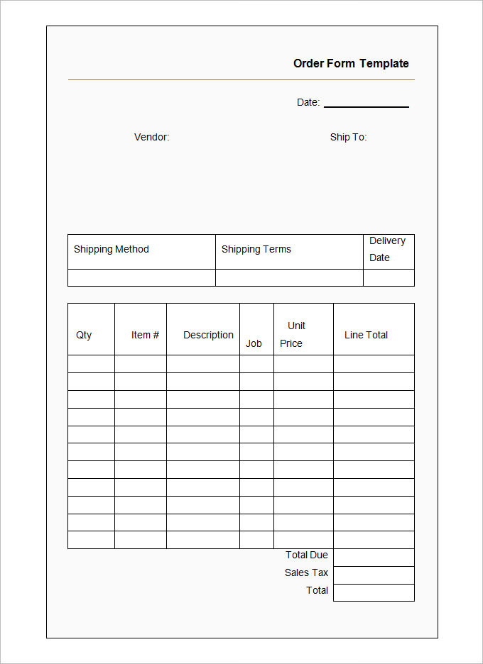 41+ Blank Order Form Templates PDF, DOC, Excel | Free & Premium 41+ Blank Order Form Templates PDF, DOC, Excel | Free & Premium