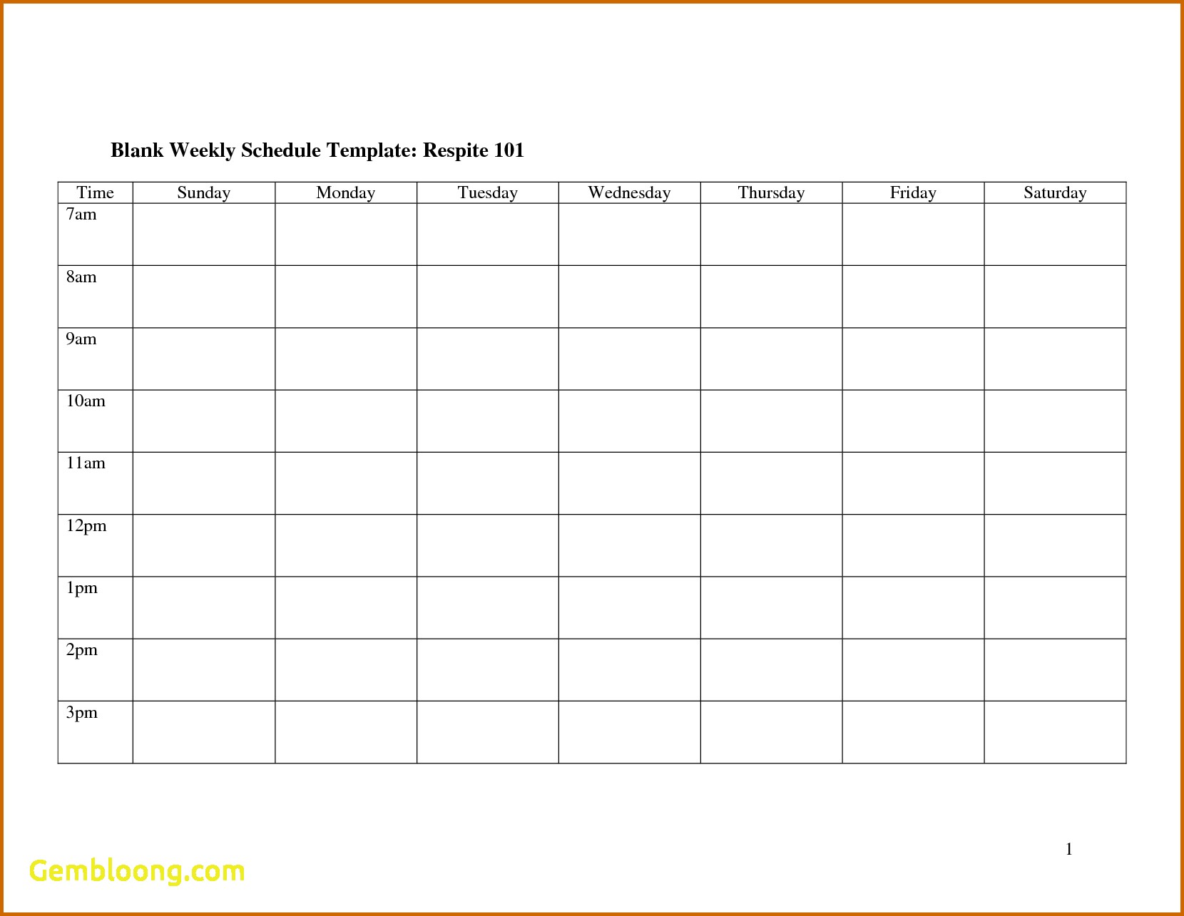 Blank Monthly Work Schedule Template 7 – el parga Blank Monthly Work Schedule Template 7 – el parga