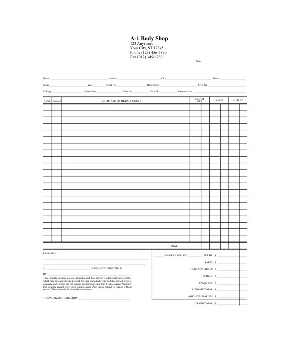 20+ Repair Estimate Templates Word, Excel, PDF | Free & Premium 20+ Repair Estimate Templates Word, Excel, PDF | Free & Premium