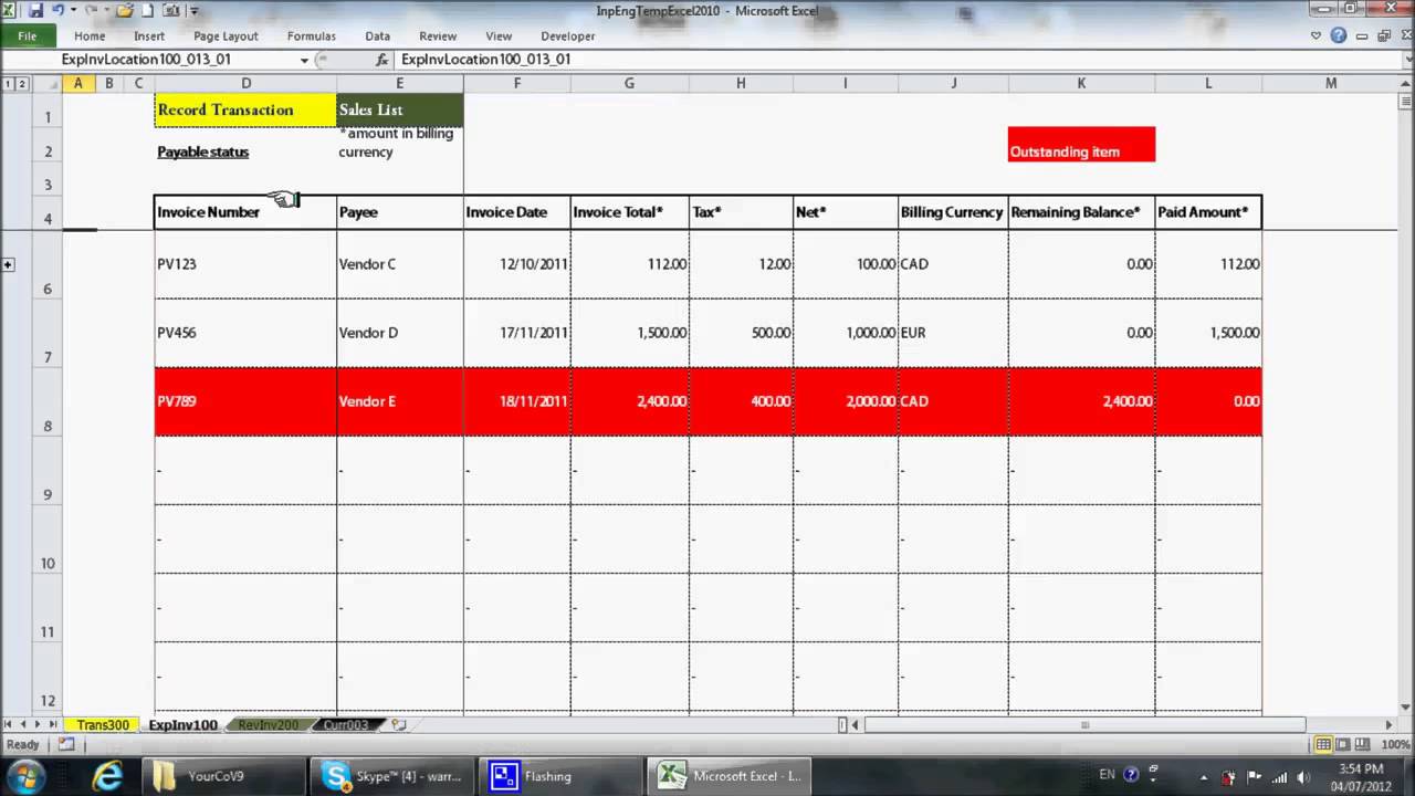 Simple Excel Bookkeeping Template YouTube Simple Excel Bookkeeping Template YouTube