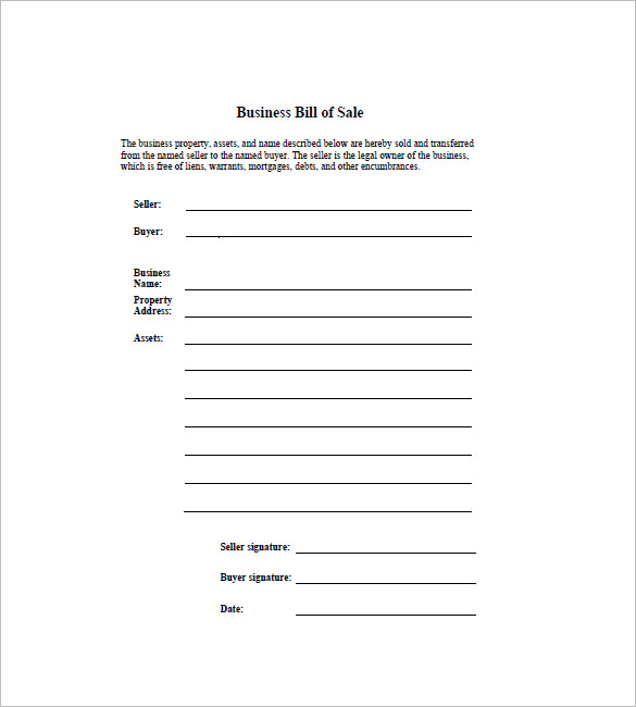 Business Bill of Sale 7+ Free Word, Excel, PDF Format Download Business Bill of Sale 7+ Free Word, Excel, PDF Format Download
