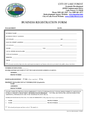 Business Registration Form | Business form templates Business Registration Form | Business form templates