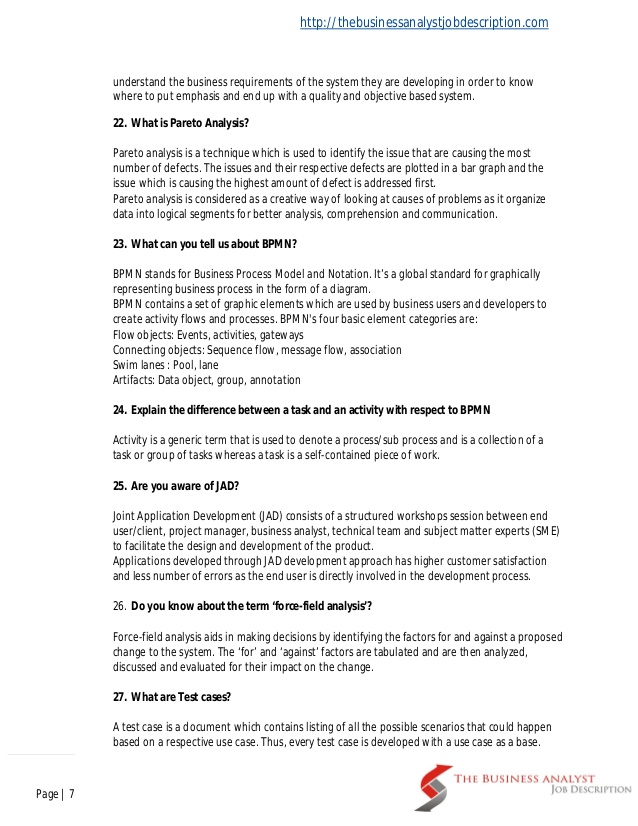 Business Systems Analyst Interview Questions and Answers » Science Business Systems Analyst Interview Questions and Answers » Science