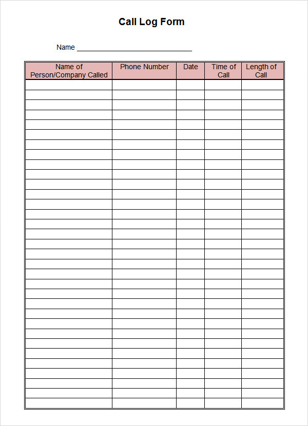 call log sheets April.onthemarch.co call log sheets April.onthemarch.co