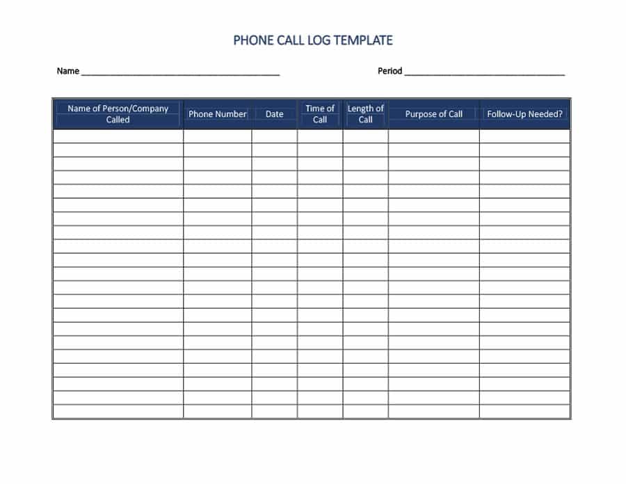 40+ Printable Call Log Templates in Microsoft Word and Excel 40+ Printable Call Log Templates in Microsoft Word and Excel