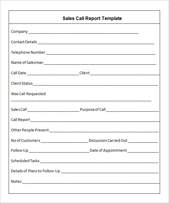 Call Report Template 25+ Free Excel, Word, PDF Documents Call Report Template 25+ Free Excel, Word, PDF Documents