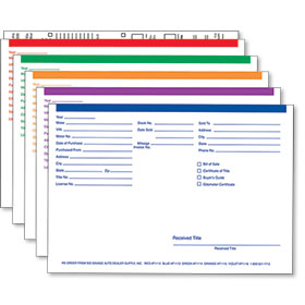 Auto Dealer Forms, Vehicle Deal Jackets, Repair Order Forms Auto Dealer Forms, Vehicle Deal Jackets, Repair Order Forms