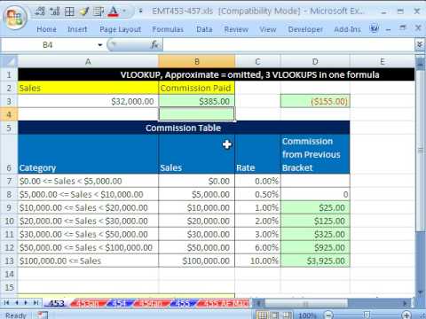 Excel Magic Trick 453: VLOOKUP for Commission Brackets Calculation Excel Magic Trick 453: VLOOKUP for Commission Brackets Calculation