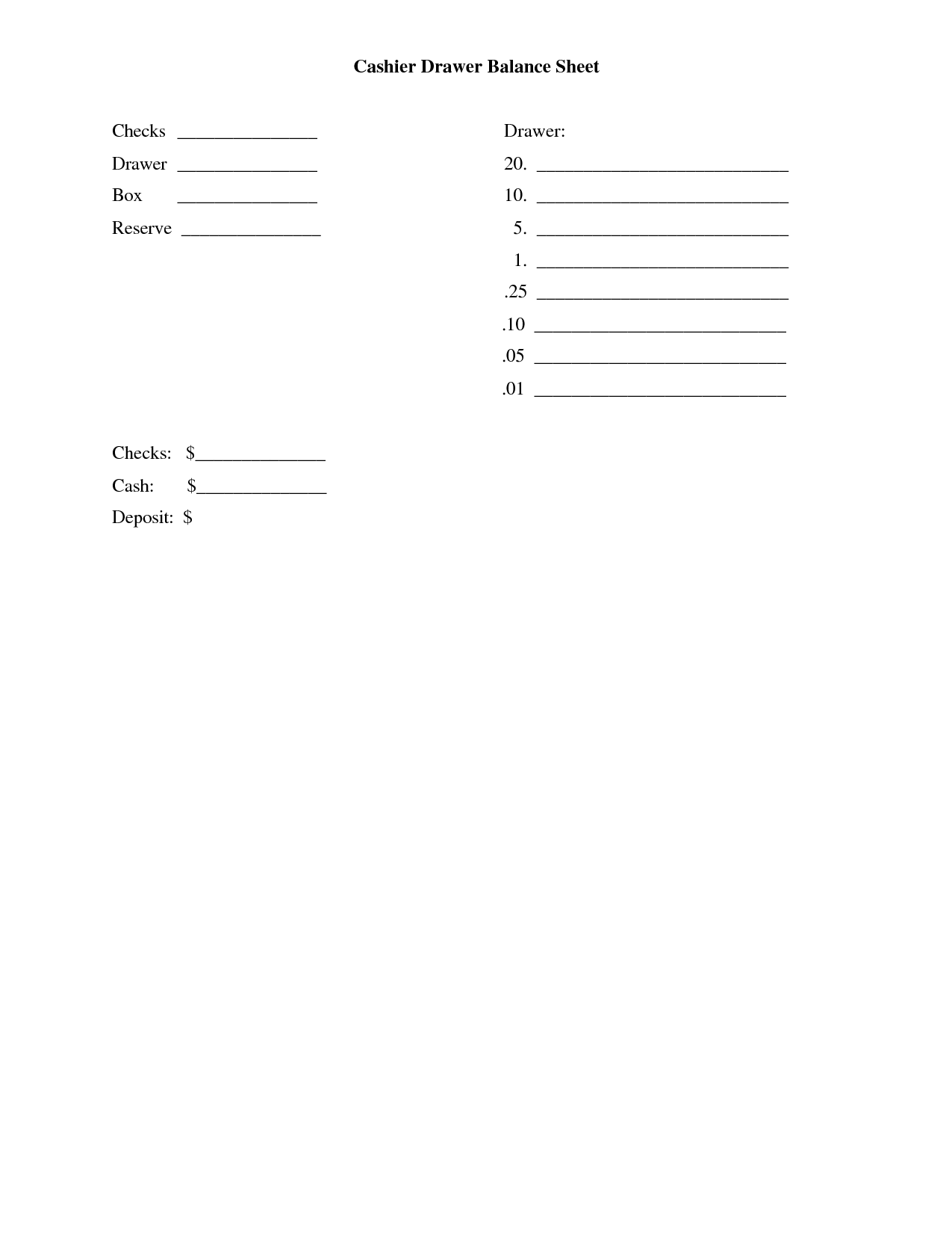 cash drawer balance sheet template | Business adventures cash drawer balance sheet template | Business adventures