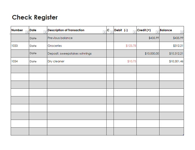37 Checkbook Register Templates [100% Free, Printable]   Template Lab