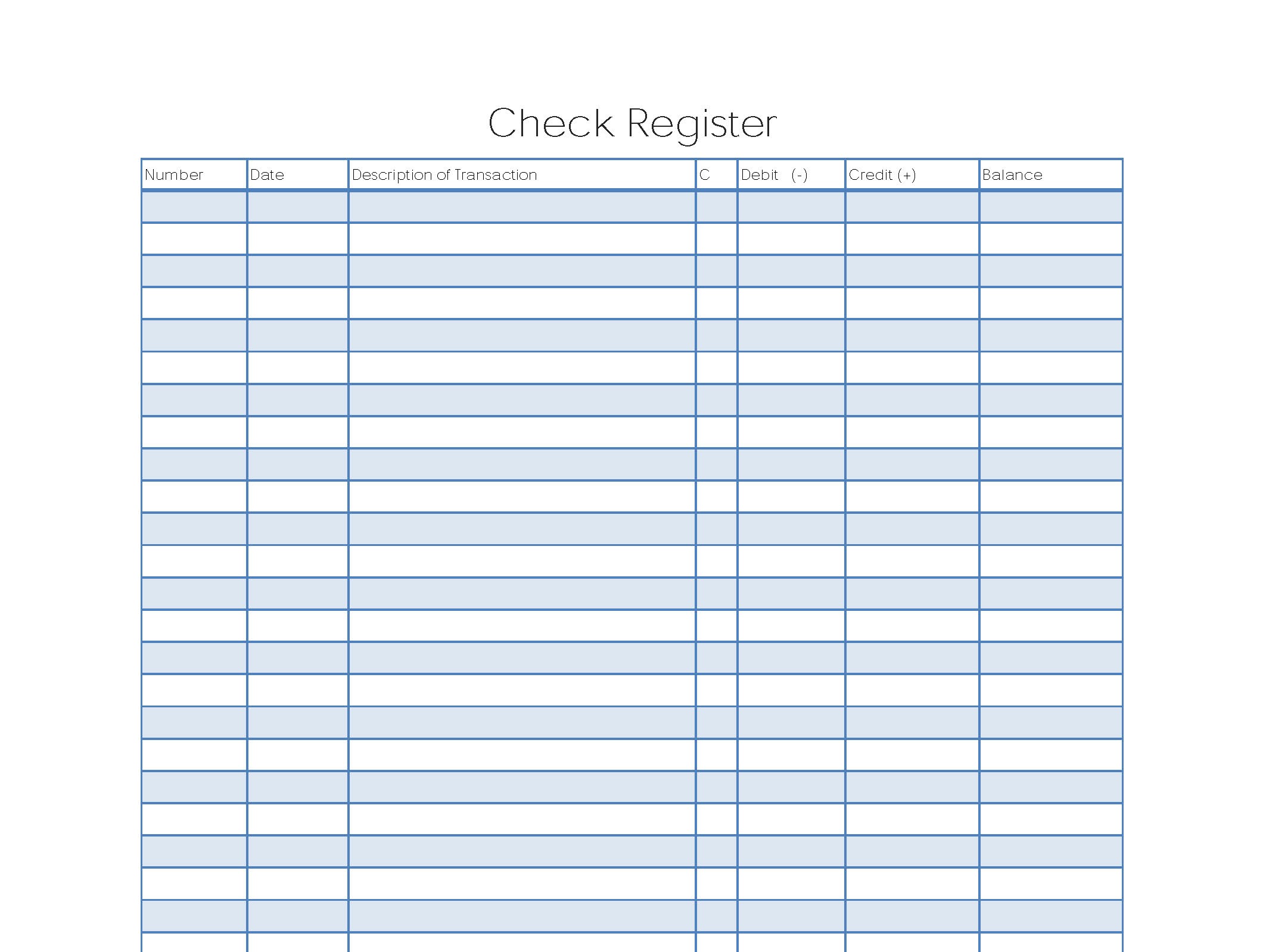 37 Checkbook Register Templates [100% Free, Printable]   Template Lab
