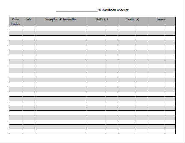 37 Checkbook Register Templates [100% Free, Printable]   Template Lab