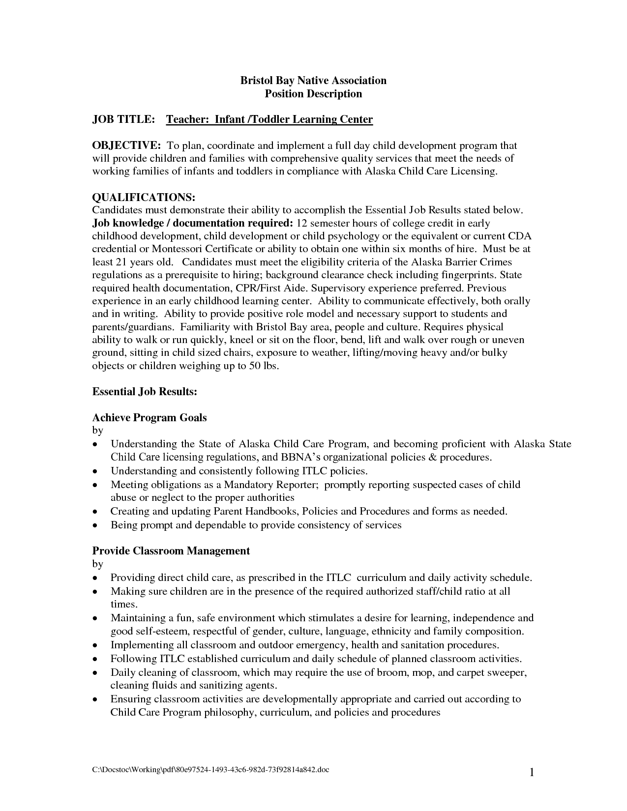 child care description for resume Kleo.beachfix.co child care description for resume Kleo.beachfix.co