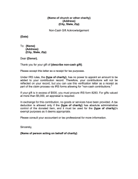 Non Cash Contribution Letter Template Non Cash Contribution Letter Template