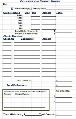 Offering Count Sheet Offering Count Sheet