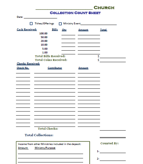 Collection Count Sheet Fill Online, Printable, Fillable, Blank Collection Count Sheet Fill Online, Printable, Fillable, Blank