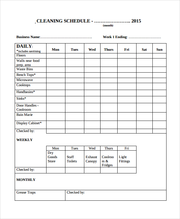 sample cleaning checklist April.onthemarch.co sample cleaning checklist April.onthemarch.co