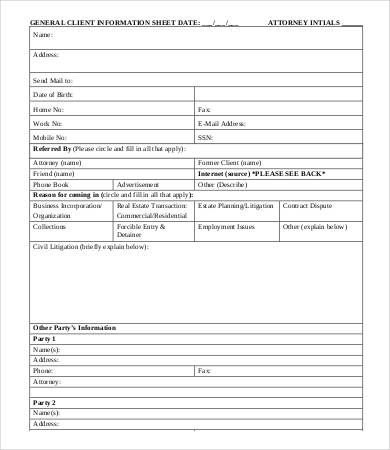 Client Information Sheet Template 15+ Free Word, PDF Documents Client Information Sheet Template 15+ Free Word, PDF Documents