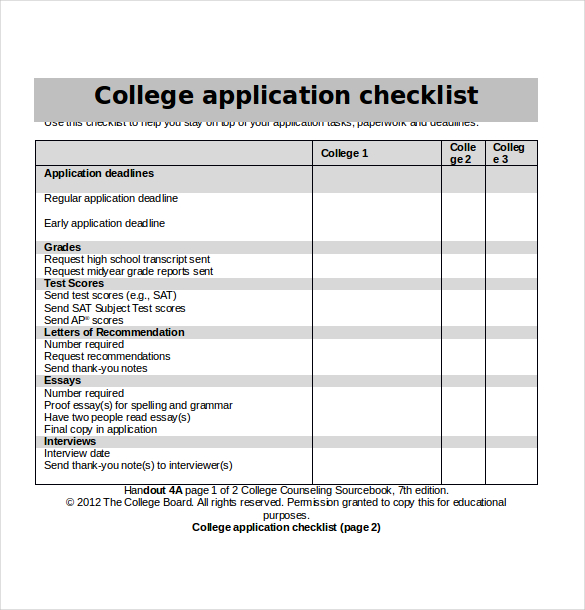 15+ College Application Templates PDF, DOC | Free & Premium 15+ College Application Templates PDF, DOC | Free & Premium