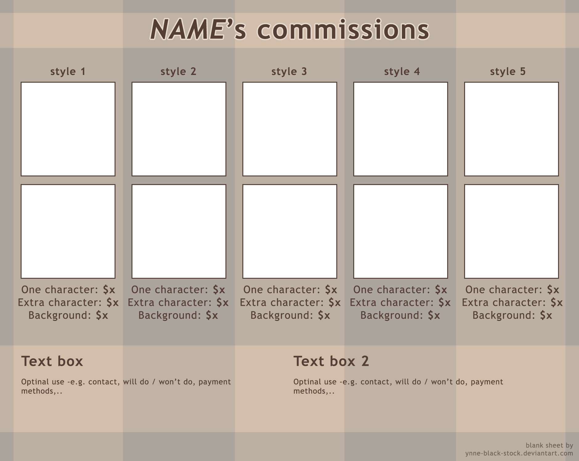 Blank Commission Sheet (psd template) by ynne black stock on Blank Commission Sheet (psd template) by ynne black stock on