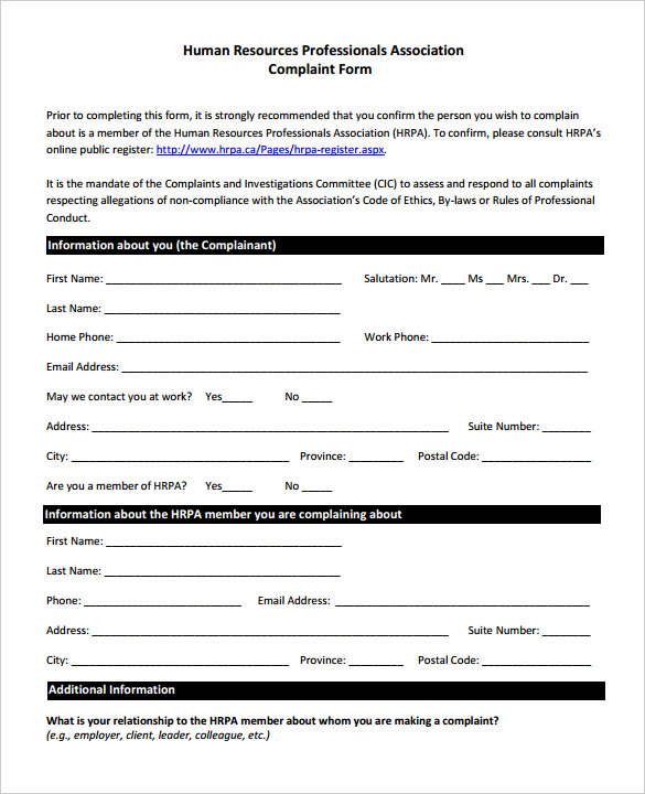 customer complaints policy template employee complaint form customer complaints policy template employee complaint form